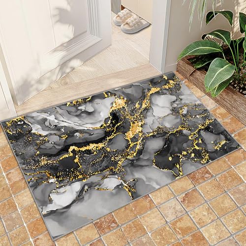 Teppich Kinder Teenager Jungen Spielmatte 3D Abstrakte Marmorstruktur Gedruckt Teppich Wohnzimmer Schlafzimmer Dekoration(Ink Graffiti Art,60 x 120 cm) von NEYTIIR