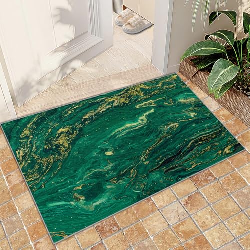 Teppich Wohnzimmer Geometrisches Schwarz 3D Goldene Linien Küche Esszimmer Schlafzimmer Teppich Kurzflor rutschfest Waschbar Teppiche(Fluid Art Graffiti,60 x 90 cm) von NEYTIIR