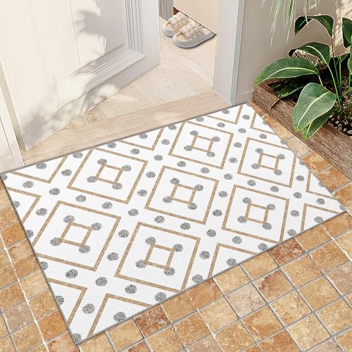 Teppich Wohnzimmer Geometrisches Schwarz 3D Goldene Linien Küche Esszimmer Schlafzimmer Teppich Kurzflor rutschfest Waschbar Teppiche(Geometric Stripes,60 x 120 cm) von NEYTIIR