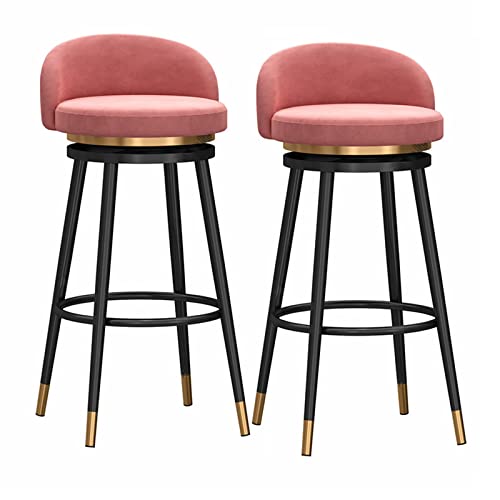 Verstellbare Barhocker 1/2er-Set, Drehbare Barhocker Mit Fußstütze Und Bequemer Rückenlehne, Thekenhöhenstuhl for Küche, Esszimmer Und Wohnzimmer(Pink,75cm(29.53in)) von NEYTIIR