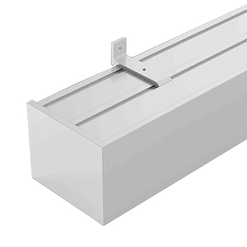 Vorhang-Balken, Aluminium-Fenstervolant-Box, Wand-/Deckenmontage, Doppelte Vorhangschiene Mit Rollen, Dekoratives Panel For Zuhause(Wall Mounted,3.9m(12.8ft)) von NEYTIIR