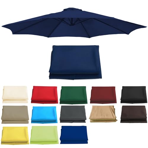 NEZIH 6/8 Rippen Sonnenschirmdach Abdeckung Tuch 300/200/270Cm Regenschirm Ersatzdach Wasserdicht,Ersatztuch Für Sonnenschirm/Navy Blue/6 Ribs-270Cm von NEZIH