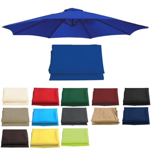 NEZIH 6/8 Rippen Sonnenschirmdach Abdeckung Tuch 300/200/270Cm Regenschirm Ersatzdach Wasserdicht,Ersatztuch Für Sonnenschirm/Royal Blue/6 Ribs-200Cm von NEZIH