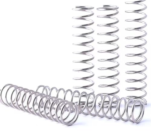 NEZIH Lbin-Druckfedern Drahtdurchmesser: 0,2 mm, Außendurchmesser: 1,5–3 mm, Länge: 5–50 mm, Y-Typ-Rückholdruckfeder Langlebig und Korrosion(5mm (10Pcs),2mm) von NEZIH