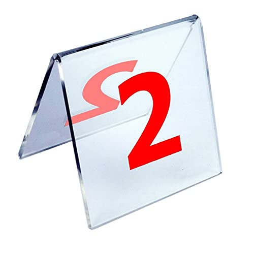 NEZIH Tischnummern Aus Acryl, Tischschilder Im Zeltstil, Rote Nummer Für Bankette, Restaurants, Hotels, 8 X 7 X 8 cm/1 To 10 von NEZIH