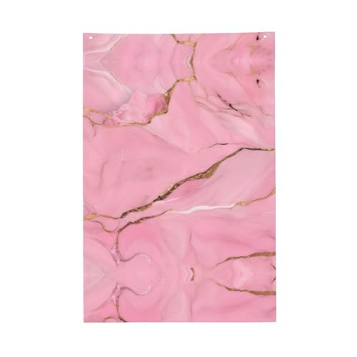 Nezih Rosa Marmor-Texturdruck, 90 x 60 cm, Gartenflagge, Willkommensdekoration, Wandkunst, Hof, Terrasse, Veranda von NEZIH