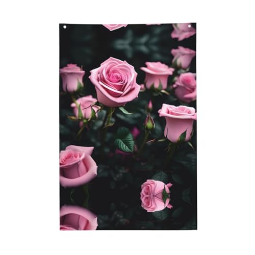 Nezih Rosa Rosen-Druck, 90 x 60 cm, Gartenflagge, Willkommens-Dekoration, Wandkunst, Hof, Terrasse, Veranda von NEZIH