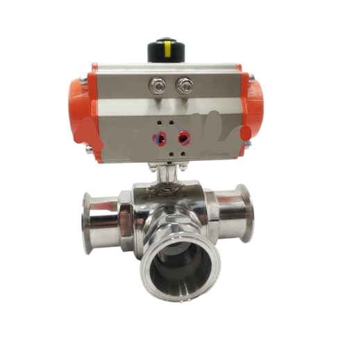 3 Zoll pneumatischer Dreiwege-Kugelhahn mit T-Klemme aus Edelstahl 304 3 Zoll pneumatischer Dreiwege-Kugelhahn mit T-Klemme aus Edelstahl 304 von NEZUCHPV