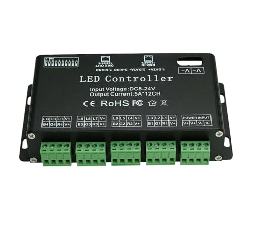 512-Decoder mit Digitalanzeige-Dimmtreiber RGBW 24-Kanal-LED-Decoder-Controller for Lampe DC5V-24V (24 Kanäle)(12 channle) von NEZUCHPV