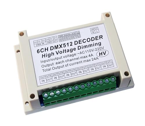 AC110V – 220V Hochspannungs-Dimmplatine, 6-Kanal-DMX512-Decoder, 6-Kanal-DMX-4A/CH-HV-Decoder-Dimmplatine for Glühlampen AC110V – 220V Hochspannungs-Dimmplatine, 6-Kanal-DMX512-Decoder, 6-Kanal-DMX-4A/CH-HV-Decoder-Dimmplatine for Glühlampen von NEZUCHPV
