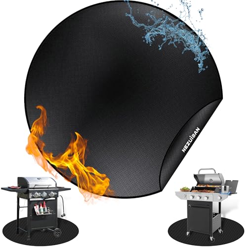 Runde Feuerschalenmatte für Soloofen, Lagerfeuer, doppelseitig, feuerfest, hitzebeständig, Grillzubehör, leicht zu reinigen und wiederverwendbar, 122 cm von NEZUIBAN