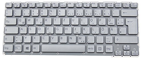 NExpert Orig. QWERTZ Tastatur für Sony Vaio SVE14A1V6R SVE14A1X1E SVE14A1X1R Neu Silber DE von NExpert