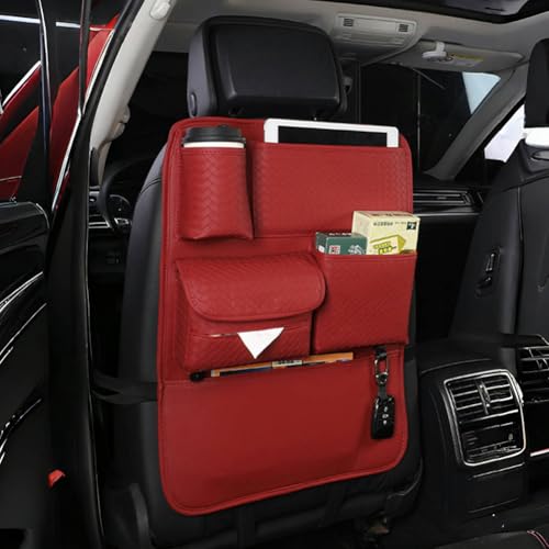 NFAHBAQA Autositz Organizer für Nissan X-Trail T33 2021 2022 2023 2024 2025, Wasserdicht Rückenlehnenschutz, Verhindern Kick RüCksitz Veranstalter, mit Pocket, Taschentuchbox,Wine red von NFAHBAQA