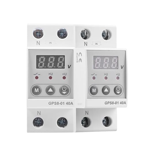 1 STÜCKE GPS8 Din-schiene Dual Display Einstellbar Überspannung Strom Unterspannung Schutzgerät Schutzrelais 63A 220 V 230 V(GPS8-01-Down Wiring,63A) von NFDBDGZD