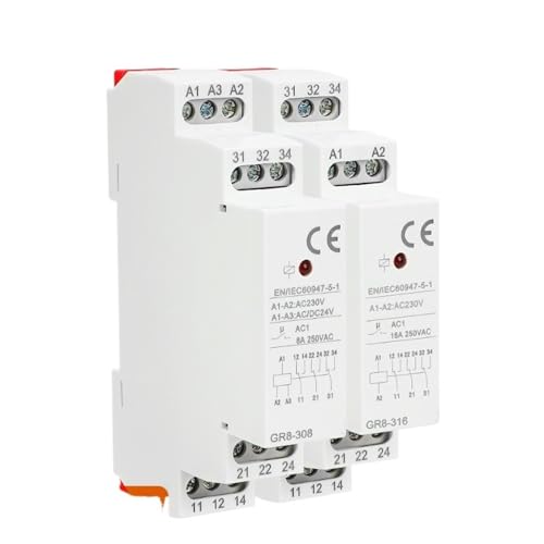 1 Stück GR8 AC230VDC24V oder ACDC110V Zwischenrelais Hilfsrelais 8A 16A SPDT Elektronischer Relaisschalter(GR8-208-AC230V DC24V) von NFDBDGZD