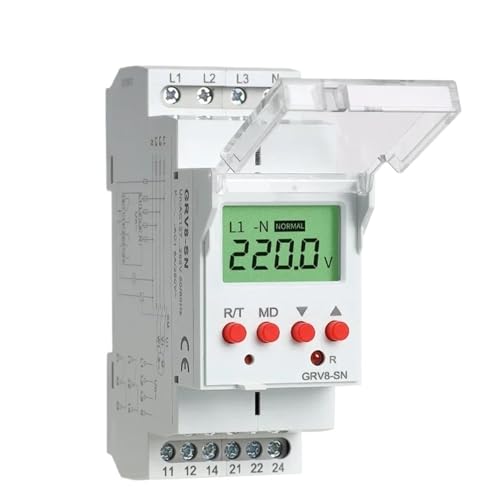 1 Stück GRV8-S 3-Phasen-Digitalanzeige-Spannungsrelais 8A 2SPDT Überwachungsphasenrelais Auto-Reset-Relais(GRV8-SP 3phase3W) von NFDBDGZD