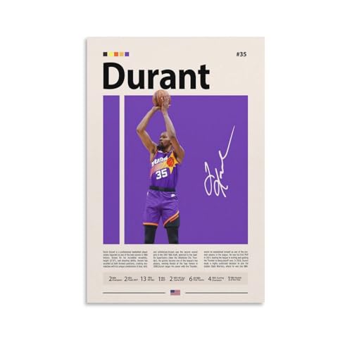 NFDVFHFRQ Kevin Durant signiertes Poster (1) Leinwandposter Schlafzimmer Dekor Landschaft Büro Zimmer Dekor Geschenk 30 x 45 cm von NFDVFHFRQ
