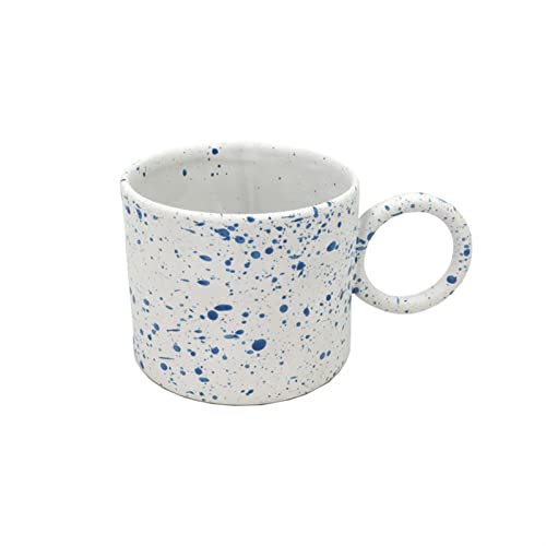 Becher Tasse Ohr Keramik Becher Kaffeetasse Teetasse Kaffeetasse Hand Prise Star Blau Tassen Kaffeetassen Kaffeearfilme (Color : White blue) von NFEGSIYA