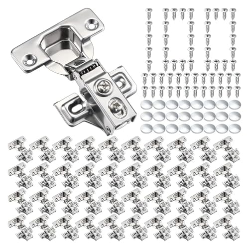 Fenster Scharniere 100er-Pack sanft schließende Schrankscharniere for Küchenschränke, 1,27 cm, teilweise aufliegende Küchenschrankscharniere, 105 Grad, verdeckt Fenster Scharniere 100er-Pack sanft schließende Schrankscharniere for Küchenschränke, 1,27 cm, teilweise aufliegende Küchenschrankscharniere, 105 Grad, verdeckt von NFEKLFI