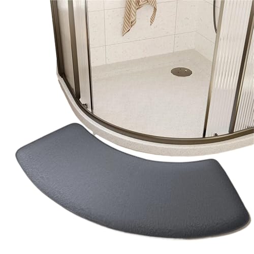 NFEKLFI badematte Gebogene Badezimmermatte, Duschraum-Fußpolster, Dicker Schwamm, saugfähige Fußmatte for die Toilette, rutschfeste Matte, schmutzabweisende Eingangsmatte(Gray) von NFEKLFI