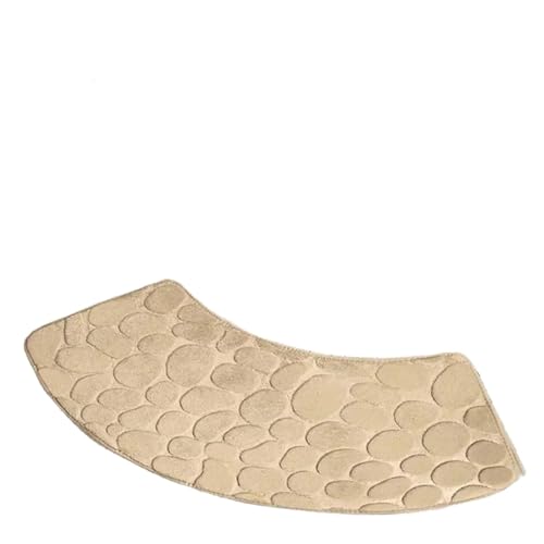 NFEKLFI badematte Gebogene Badezimmermatte, verdickte Duschraum-Saugmatte, rutschfeste Toilette, Badezimmer-Türmatte, schmutzabweisende Eingangsmatte(Apricot) von NFEKLFI
