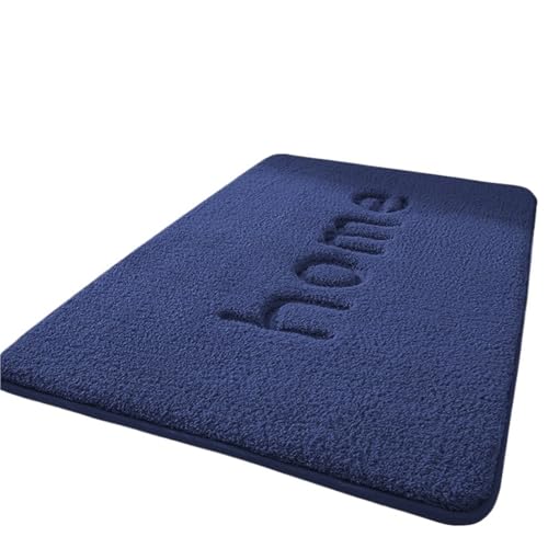 NFEKLFI badematte Verdickte Badezimmer-Flanell-Bodenmatte, saugfähiger Toilettenteppich, Duschraum, rutschfeste Matte, Küchenfußmatte, schmutzabweisende Türmatte(Blue,500MMx800MM) von NFEKLFI