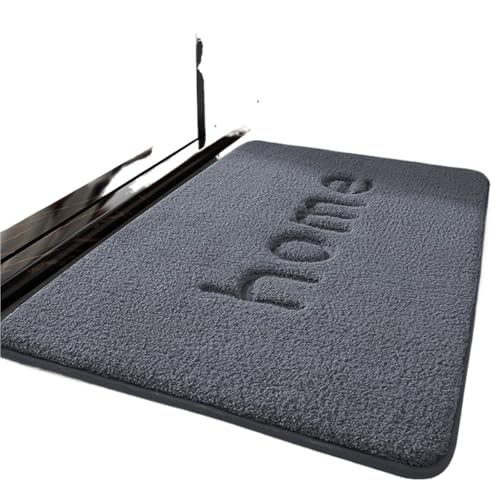 NFEKLFI badematte Verdickte Badezimmer-Flanell-Bodenmatte, saugfähiger Toilettenteppich, Duschraum, rutschfeste Matte, Küchenfußmatte, schmutzabweisende Türmatte(Dark Gray,400MMx600MM) von NFEKLFI