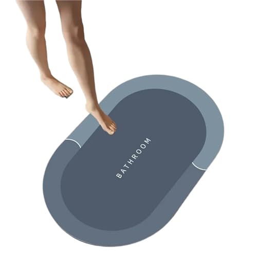 NFEKLFI badematte Wasserabsorbierende Bodenmatte fürs Badezimmer, Kieselalgen-Schlamm-Pad, schnelltrocknende Fußmatte for den Badezimmereingang, rutschfeste Haushaltsmatte, Türzugangspad(Blue,60X90) von NFEKLFI