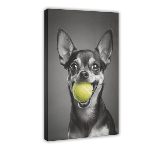 NFFBGFD Leinwandposter Chihuahua-Tennis, Wandkunstdruck, Bild, Gemälde, 40 x 60 cm NFFBGFD Leinwandposter Chihuahua-Tennis, Wandkunstdruck, Bild, Gemälde, 40 x 60 cm von NFFBGFD