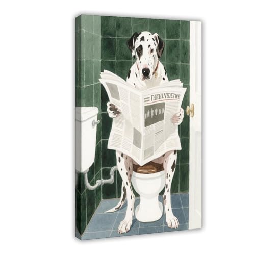 NFFBGFD Leinwandposter "Deutsche Dogge liest die Zeitung in der Toilette", Schlafzimmerdekoration, Landschaftsdekoration, Geschenk, 20 x 30 cm NFFBGFD Leinwandposter "Deutsche Dogge liest die Zeitung in der Toilette", Schlafzimmerdekoration, Landschaftsdekoration, Geschenk, 20 x 30 cm von NFFBGFD