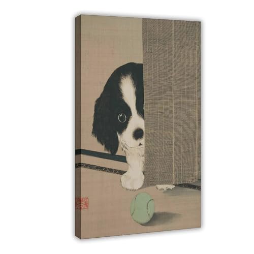 NFFBGFD Leinwandposter mit buntem Hundemotiv, Schlafzimmerdekoration, Landschaftsdekoration, Geschenk, 30 x 45 cm von NFFBGFD