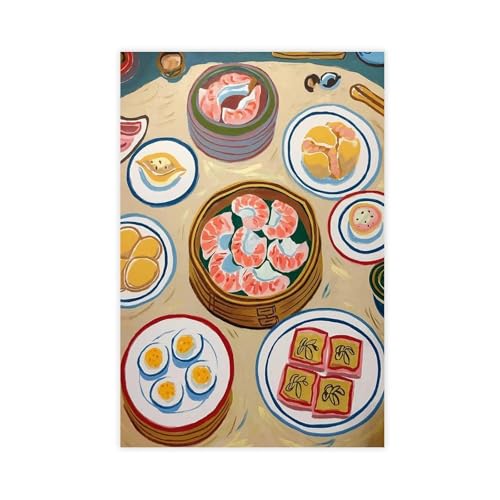 NFFBGFD Leinwandposter mit chinesischem Essen, Wandkunstdruck, Bild, Gemälde, 20 x 30 cm von NFFBGFD