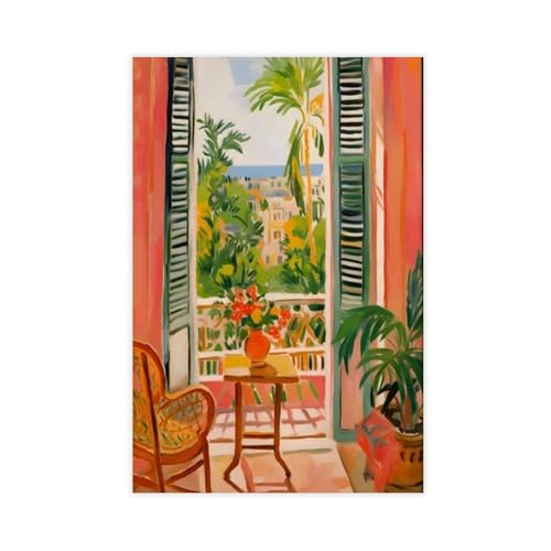 NFFBGFD Matisse Poster, Leinwandposter mit offenem Fenster, Schlafzimmer, Dekoration, Landschaftsdekoration, Geschenk, 40 x 60 cm von NFFBGFD