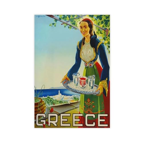 NFFNPIJ Griechische Kunst, Reiseposter, Druck, Leinwand, Poster, Wandkunstdruck, Bild, Gemälde, 20 x 30 cm von NFFNPIJ