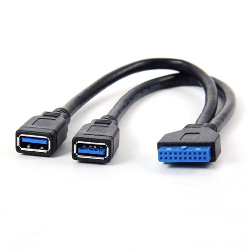 NFHK 2 Ports USB 3.0 Buchse auf Motherboard 20pin Header-Kabel für Frontpanel 20 cm NFHK 2 Ports USB 3.0 Buchse auf Motherboard 20pin Header-Kabel für Frontpanel 20 cm von NFHK