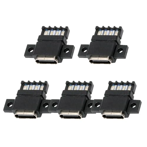 NFHK 5 Stück/Set DIY OEM Typ C Buchse Stecker auf 6-polige PCBA Pinbelegung, flache Schraubbefestigung, Typ DC 5 V/20 V PD Power NFHK 5 Stück/Set DIY OEM Typ C Buchse Stecker auf 6-polige PCBA Pinbelegung, flache Schraubbefestigung, Typ DC 5 V/20 V PD Power von NFHK