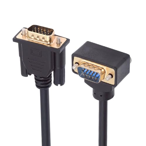 NFHK 90 Grad nach unten abgewinkelter VGA-RGB-Stecker auf gerader Stecker, Verlängerungskabel 3COAX + 6C für Monitor, Projektor, Computer von NFHK