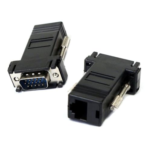 NFHK Adapter 2 Stück/Set VGA RGB Stecker auf Stecker über Cat6 Cat5e RJ45 Buchse Ethernet Modualr Adapter für Computermonitor NFHK Adapter 2 Stück/Set VGA RGB Stecker auf Stecker über Cat6 Cat5e RJ45 Buchse Ethernet Modualr Adapter für Computermonitor von NFHK