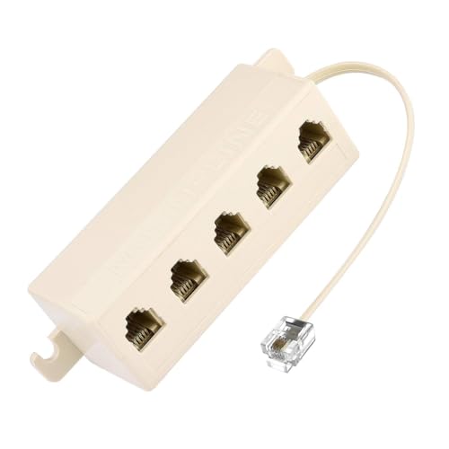 NFHK Adapter 5-Wege-Steckdose 6P4C RJ11 RJ12 Telefon Modular Jack Line Splitter Adapter Beige 1-in-5-out NFHK Adapter 5-Wege-Steckdose 6P4C RJ11 RJ12 Telefon Modular Jack Line Splitter Adapter Beige 1-in-5-out von NFHK