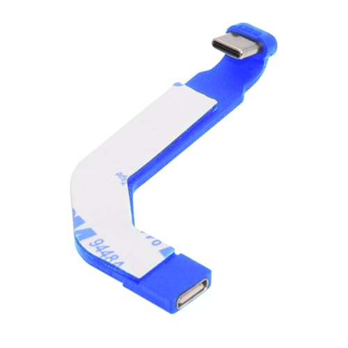 NFHK Angled Type-C Male to USB-C Female Extension Ultra Slim Data Cable Connector Protector 65W Fast Charge for Tablet Phone (Blue) von NFHK