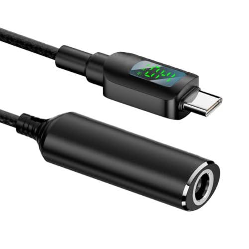 NFHK DC Jack 7,9x5,4mm Eingang zu USB-C Typ-C Power 140W Smart LED Display Ladekabel für Laptop Telefon PD9V/5V/20V/7A von NFHK