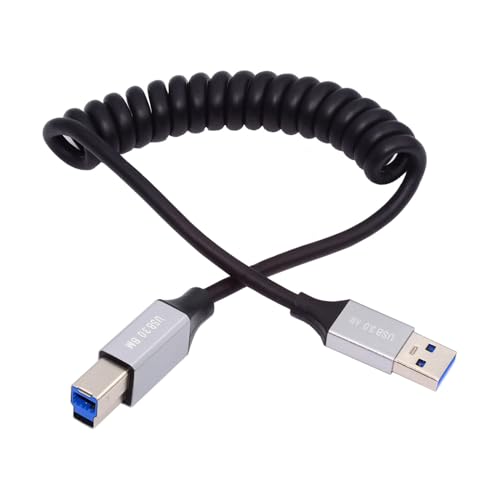 NFHK Kabel USB 3.0 Typ-A Stecker auf USB 3.0 Typ-B Stecker, dehnbares Spiralkabel, 100 cm Verlängerung, 5 Gbit/s für Festplattendrucker, Kameradaten NFHK Kabel USB 3.0 Typ-A Stecker auf USB 3.0 Typ-B Stecker, dehnbares Spiralkabel, 100 cm Verlängerung, 5 Gbit/s für Festplattendrucker, Kameradaten von NFHK