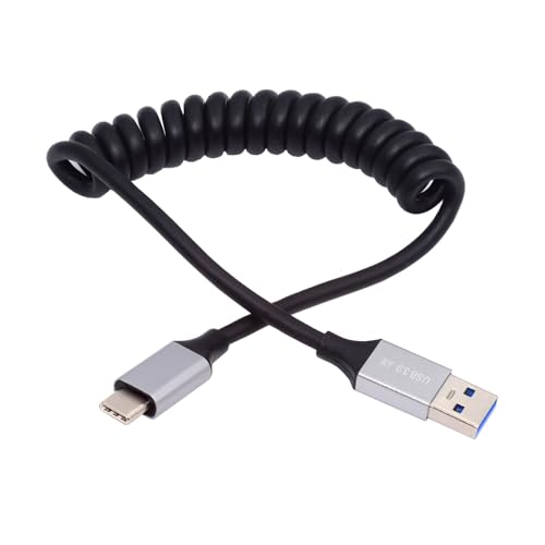 NFHK Kabel USB 3.0 Typ-A Stecker auf USB-C Typ-C Stecker, dehnbares Spiralkabel, 100 cm Verlängerung, 5 Gbit/s für Festplatten, Telefonkameradaten NFHK Kabel USB 3.0 Typ-A Stecker auf USB-C Typ-C Stecker, dehnbares Spiralkabel, 100 cm Verlängerung, 5 Gbit/s für Festplatten, Telefonkameradaten von NFHK
