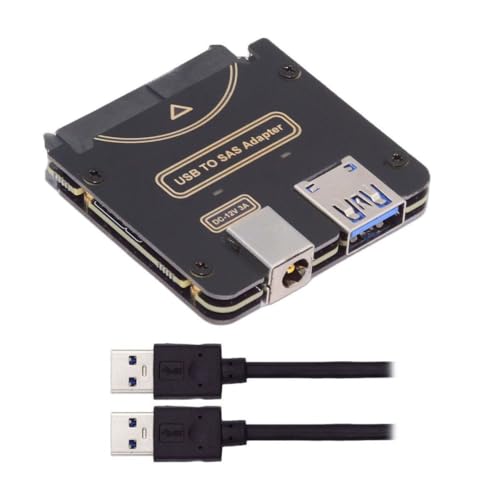 NFHK SFF-8482 SAS 29Pin auf USB3.0 5Gbps Festplatten-RAID-Adapter mit Chipsatz und Stromanschluss (benötigt 12V/3A Stromversorgung) von NFHK
