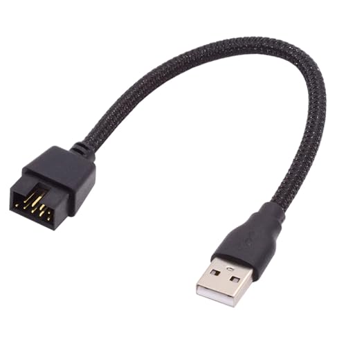 NFHK Single USB 2.0 Stecker Typ-A auf Motherboard 9Pin 10Pin Stecker Header Kabel mit Hülse 20cm von NFHK
