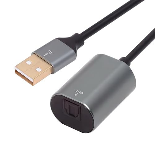 NFHK Typ-A auf SPDIF Toslink Optische Audiobuchse Opt USB2.0 Stecker auf Digital Optical Fiber Optic Sound Interface Buchse Adapterkabel für Laptop Desktop (20 cm) von NFHK