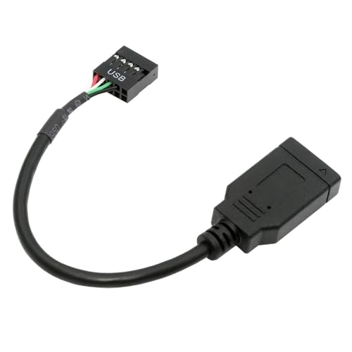 NFHK USB 2.0 9-poliger Stecker auf USB 3.1 Typ E Key-A Buchse, Frontplattenbuchse auf 9-poligen Mainboard-Header, Verlängerungskabel, 0,49 Fuß NFHK USB 2.0 9-poliger Stecker auf USB 3.1 Typ E Key-A Buchse, Frontplattenbuchse auf 9-poligen Mainboard-Header, Verlängerungskabel, 0,49 Fuß von NFHK