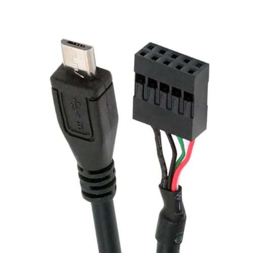 NFHK USB 2.0 Motherboard 9pin 10pin Header to Micro USB 5pin Cable 50cm for Mini Monitor Sensor Panel Camera von NFHK