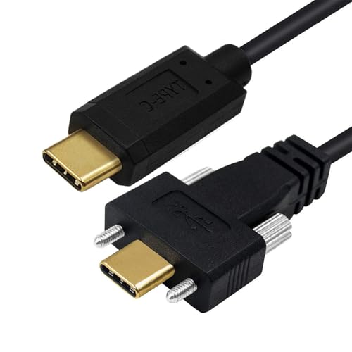 NFHK USB-C-auf-C-Kabel, USB-C-Stecker auf Stecker, Schnelllade-Datenübertragungs-Verlängerungskabel mit Doppelschrauben NFHK USB-C-auf-C-Kabel, USB-C-Stecker auf Stecker, Schnelllade-Datenübertragungs-Verlängerungskabel mit Doppelschrauben von NFHK