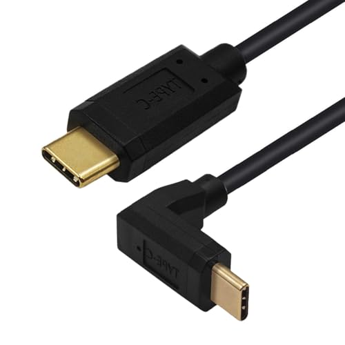 NFHK USB-C-auf-C-Kabel, USB-C-Stecker auf Stecker, schnelles Laden, Datenübertragung, 90 Grad abgewinkeltes Verlängerungskabel von NFHK